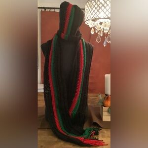 Hand crocheted hat and scarf set